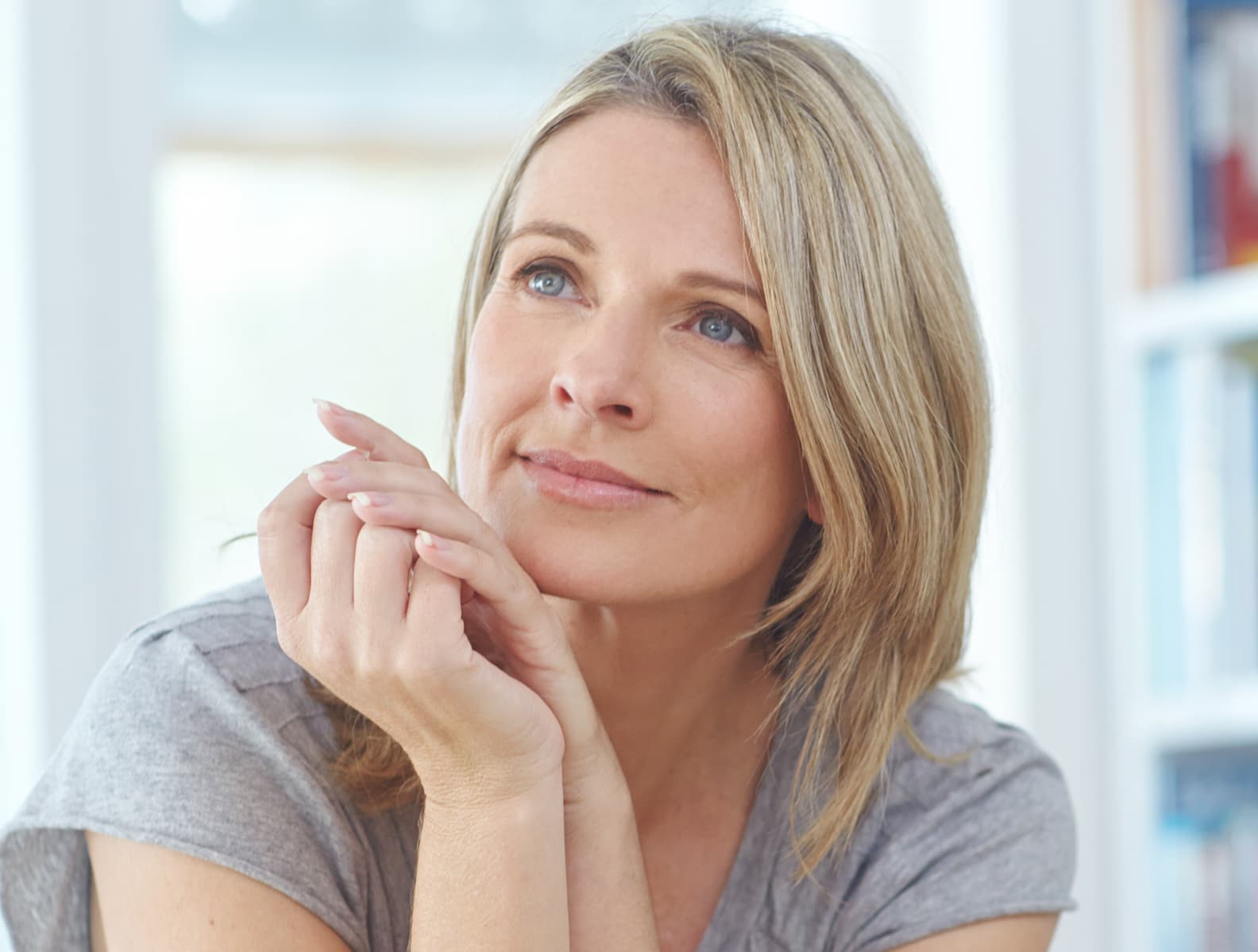 A mature woman with smooth, refreshed skin