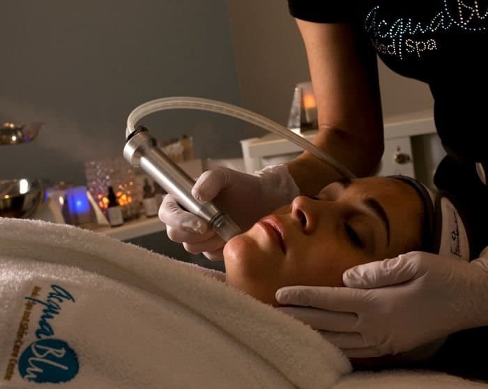 A microdermabrasion treatment in progress at Acqua Blu